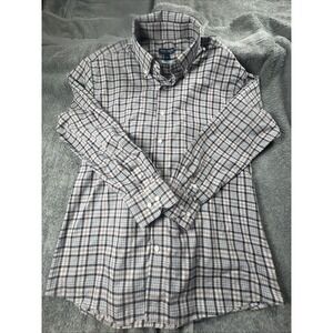 Peter Millar Crown Crafted Shirt Mens L Plaid Flex Finish Button Up Casual